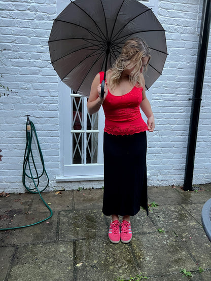 VINTAGE RED LACE TANK